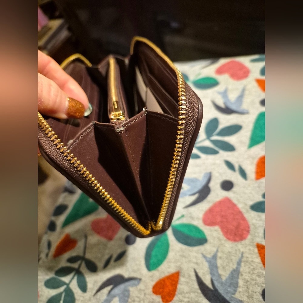 COACH 🎀 CONTINENTAL WALLET ♥️ OMBRE QUILTED ACCORDIAN ZIP ♥️ OXBLOOD MULTI🔥NWT - Picture 15 of 16